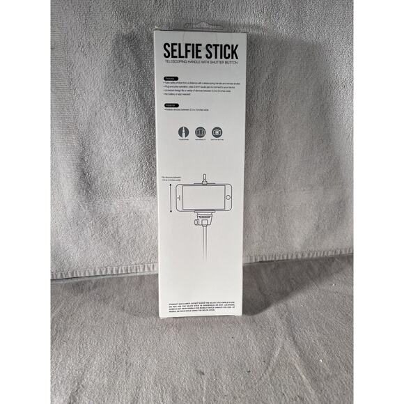 GEMS Selfie Stick 3ft Extendable Adjustable Universal Fit (White) - Picture 2 of 2